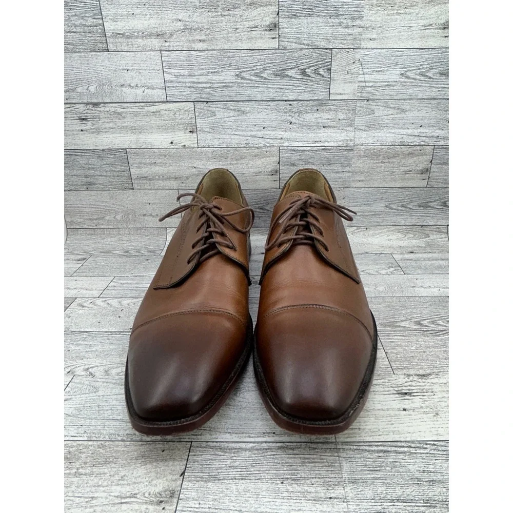 Johnston & Murphy Men Sz 11 M Brown Leather Cap Toe Oxford Dress Shoes‎ 20-5090